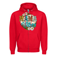 Red mama vibes with daisies Zipper Hoodie - texasbilliewilder