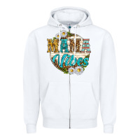 White mama vibes with daisies Zipper Hoodie - texasbilliewilder