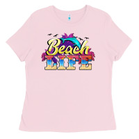 Bubblegum Pink beach life Ladies Tee - BarkalooDesign