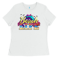 White beach life Ladies Tee - BarkalooDesign