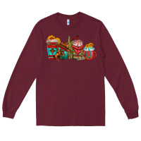 Burgundy cowboy coffee cups Long Sleeve Tee - texasbilliewilder