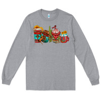 Heather Grey cowboy coffee cups Long Sleeve Tee - texasbilliewilder