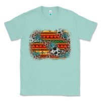 Seafoam leopard aztec background Classic Tee - Zillion Design Studio