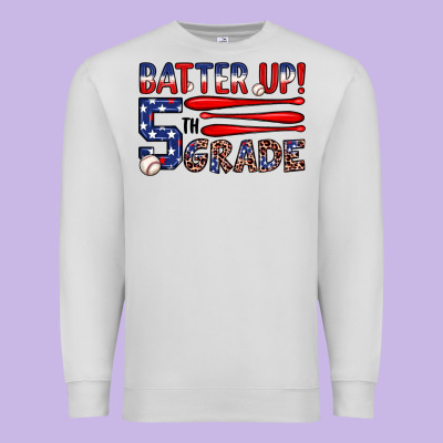 Batter Up 5th Grade Premium Sweatshirt Designed By Jahusdesignshop