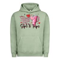 Pigment Oil Green sips & trips target inspired stanley Urban Hoodie - MaliasSmallBusiness