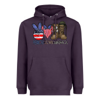 Plum peace love america Heavyweight Hoodie - CowhideDigitalArt