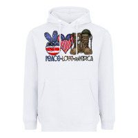 White peace love america Heavyweight Hoodie - CowhideDigitalArt