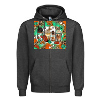 Charcoal Heather dog coffee cups Zipper Hoodie - Zillion Design Studio