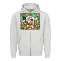 Dove Grey dog coffee cups Zipper Hoodie - Zillion Design Studio