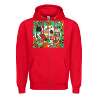 Red dog coffee cups Zipper Hoodie - Zillion Design Studio
