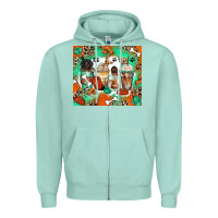 Seafoam dog coffee cups Zipper Hoodie - Zillion Design Studio