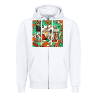 White dog coffee cups Zipper Hoodie - Zillion Design Studio