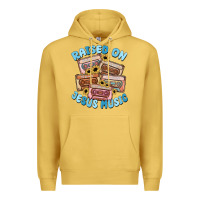 Antique Gold raised on jesus music Premium Hoodie - MaliasSmallBusiness