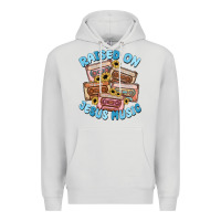 Dove Grey raised on jesus music Premium Hoodie - MaliasSmallBusiness