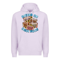 Lilac raised on jesus music Premium Hoodie - MaliasSmallBusiness