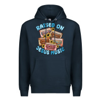 Navy raised on jesus music Premium Hoodie - MaliasSmallBusiness
