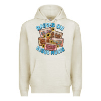 Oatmeal Heather raised on jesus music Premium Hoodie - MaliasSmallBusiness
