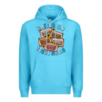 Ocean Blue raised on jesus music Premium Hoodie - MaliasSmallBusiness