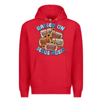 Red raised on jesus music Premium Hoodie - MaliasSmallBusiness