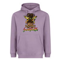 Lavender juneteenth black woman messy bun Heavyweight Hoodie - HRA Design Shop