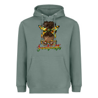 Sage juneteenth black woman messy bun Heavyweight Hoodie - HRA Design Shop