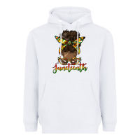 White juneteenth black woman messy bun Heavyweight Hoodie - HRA Design Shop