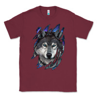 Burgundy wolf scratch mark Classic Tee - RanaPortraitStore