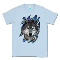 Dusty Blue wolf scratch mark Classic Tee - RanaPortraitStore