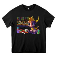 Black real dragon through christmas Heavy Core Tee - CowhideDigitalArt