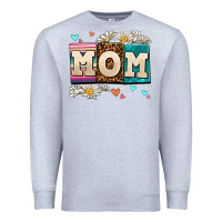 Heather Grey daisy mom Premium Sweatshirt - AdoDesignShop