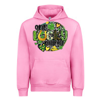 Fuchsia Pink one lucky mama Urban Hoodie - MaliasSmallBusiness