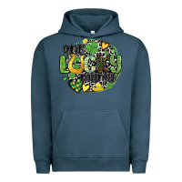 Pigment Midnight Navy one lucky mama Urban Hoodie - MaliasSmallBusiness