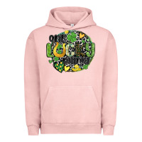 Pigment Salmon one lucky mama Urban Hoodie - MaliasSmallBusiness