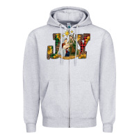Heather Grey joy holy family Zipper Hoodie - RanaPortraitStore