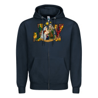 Navy joy holy family Zipper Hoodie - RanaPortraitStore