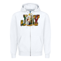 White joy holy family Zipper Hoodie - RanaPortraitStore