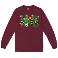 Burgundy christmas trees with tennis Long Sleeve Tee - Zillion Design Studio