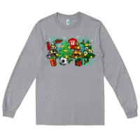 Heather Grey christmas trees with tennis Long Sleeve Tee - Zillion Design Studio