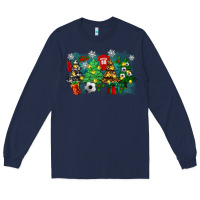 Navy christmas trees with tennis Long Sleeve Tee - Zillion Design Studio
