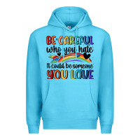 Ocean Blue be careful who you hate Premium Hoodie - MaliasSmallBusiness