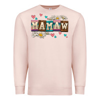 Pale Pink daisy mamaw Premium Sweatshirt - AdoDesignShop