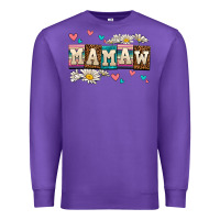 Purple daisy mamaw Premium Sweatshirt - AdoDesignShop
