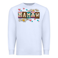 White daisy mamaw Premium Sweatshirt - AdoDesignShop