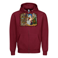 Burgundy jesus is the reason for the season Zipper Hoodie - RanaPortraitStore