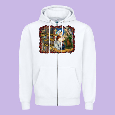Jesus Is The Reason For The Season Zipper Hoodie Designed By Ranaportraitstore