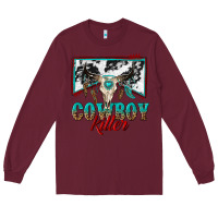 Burgundy cowboy killer Long Sleeve Tee - texasbilliewilder