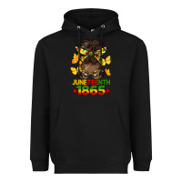 Black juneteenth 1865 afro bun Heavyweight Hoodie - HRA Design Shop