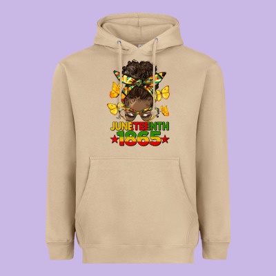 Juneteenth 1865 Afro Bun Heavyweight Hoodie Designed By Hra Design Shop