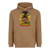 Toasted Coconut juneteenth 1865 afro bun Heavyweight Hoodie - HRA Design Shop