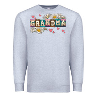 Heather Grey daisy grandma Premium Sweatshirt - AdoDesignShop